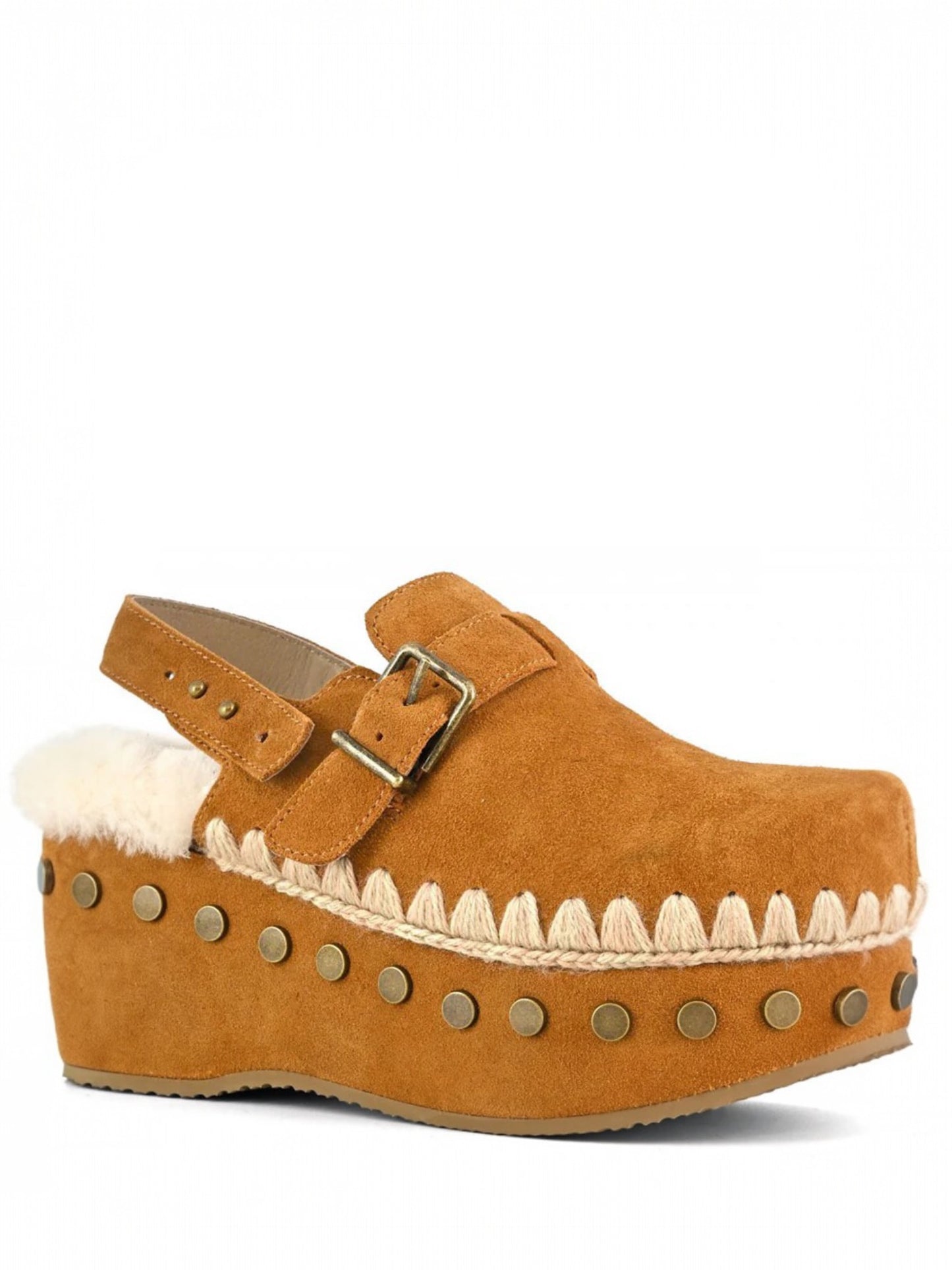 CLOG BACK STRAP ZUECO CARAMEL COFFEE