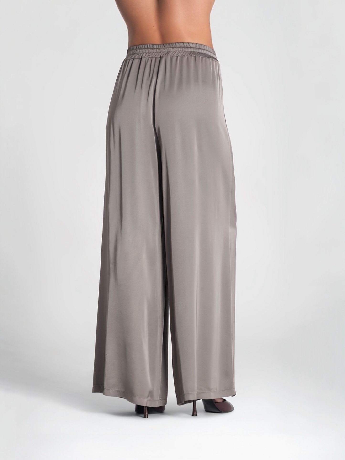 PANTALÓN ANCHO SATINADO TAUPE