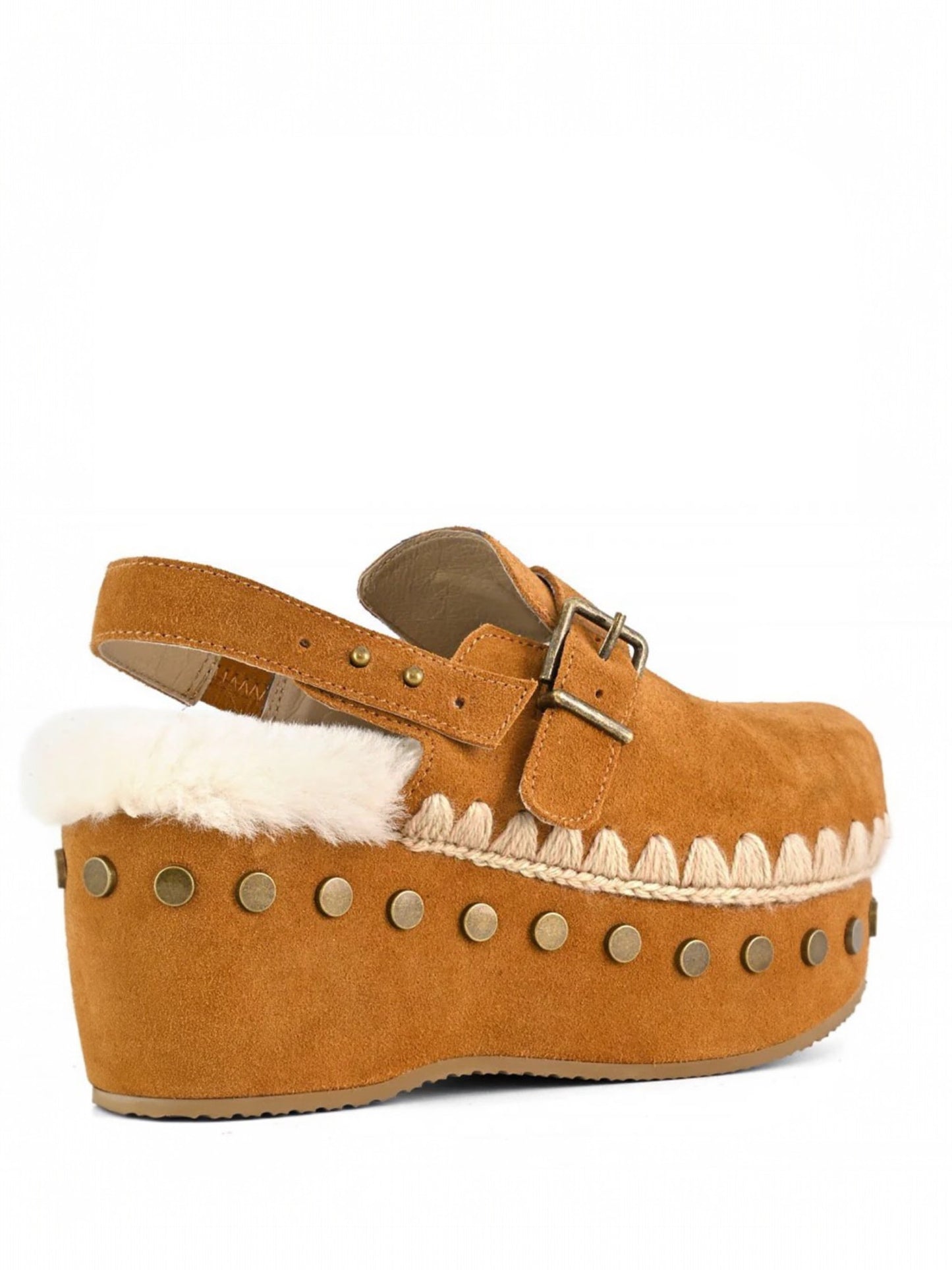 CLOG BACK STRAP ZUECO CARAMEL COFFEE