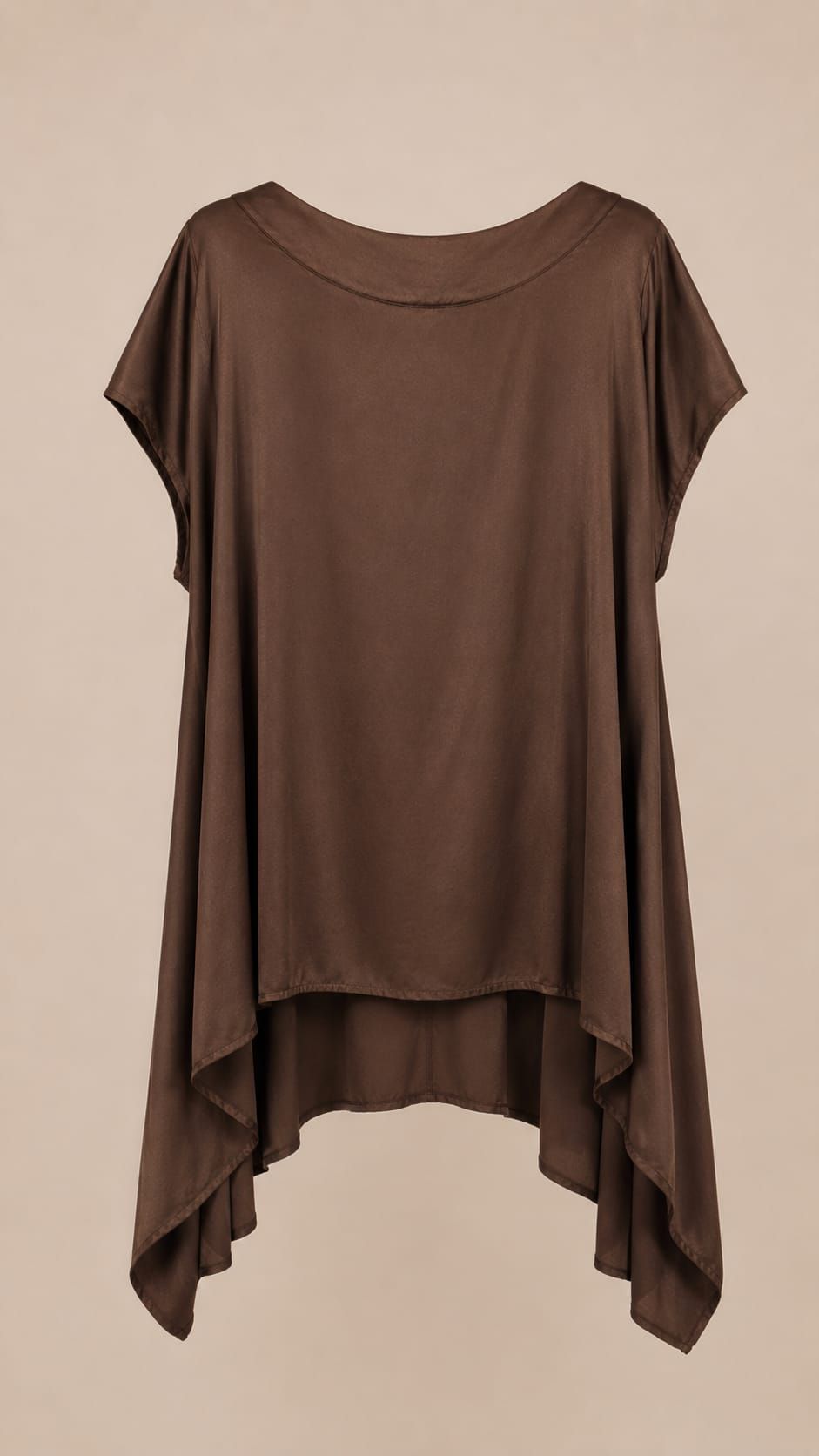 BLUSA RASO CUELLO ESPALDA V MARRÓN