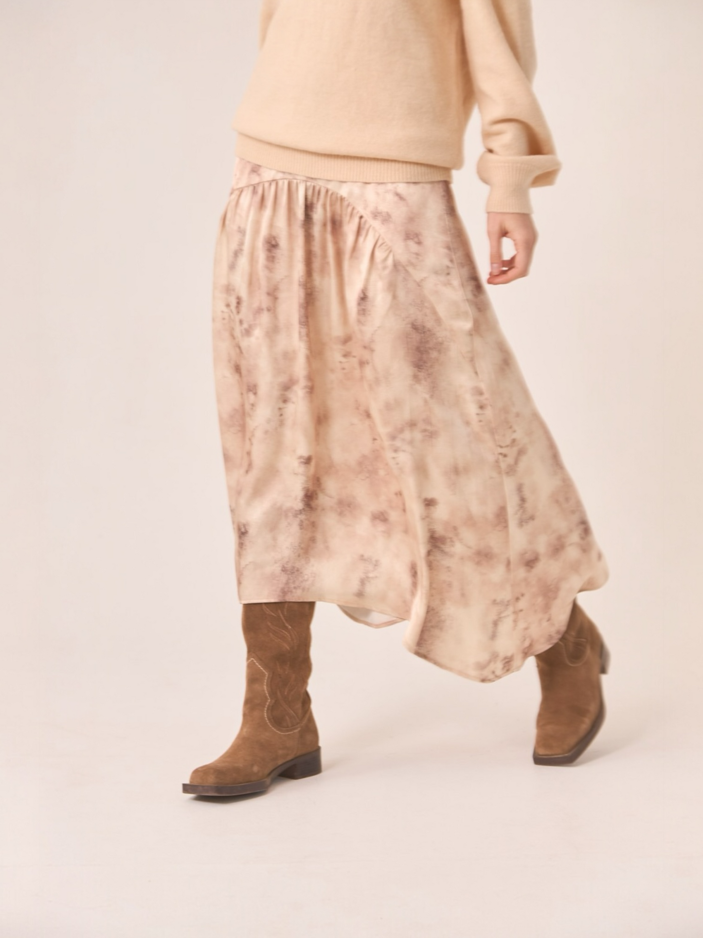 FALDA ESTAMPADA ASIMÉTRICA YVORY