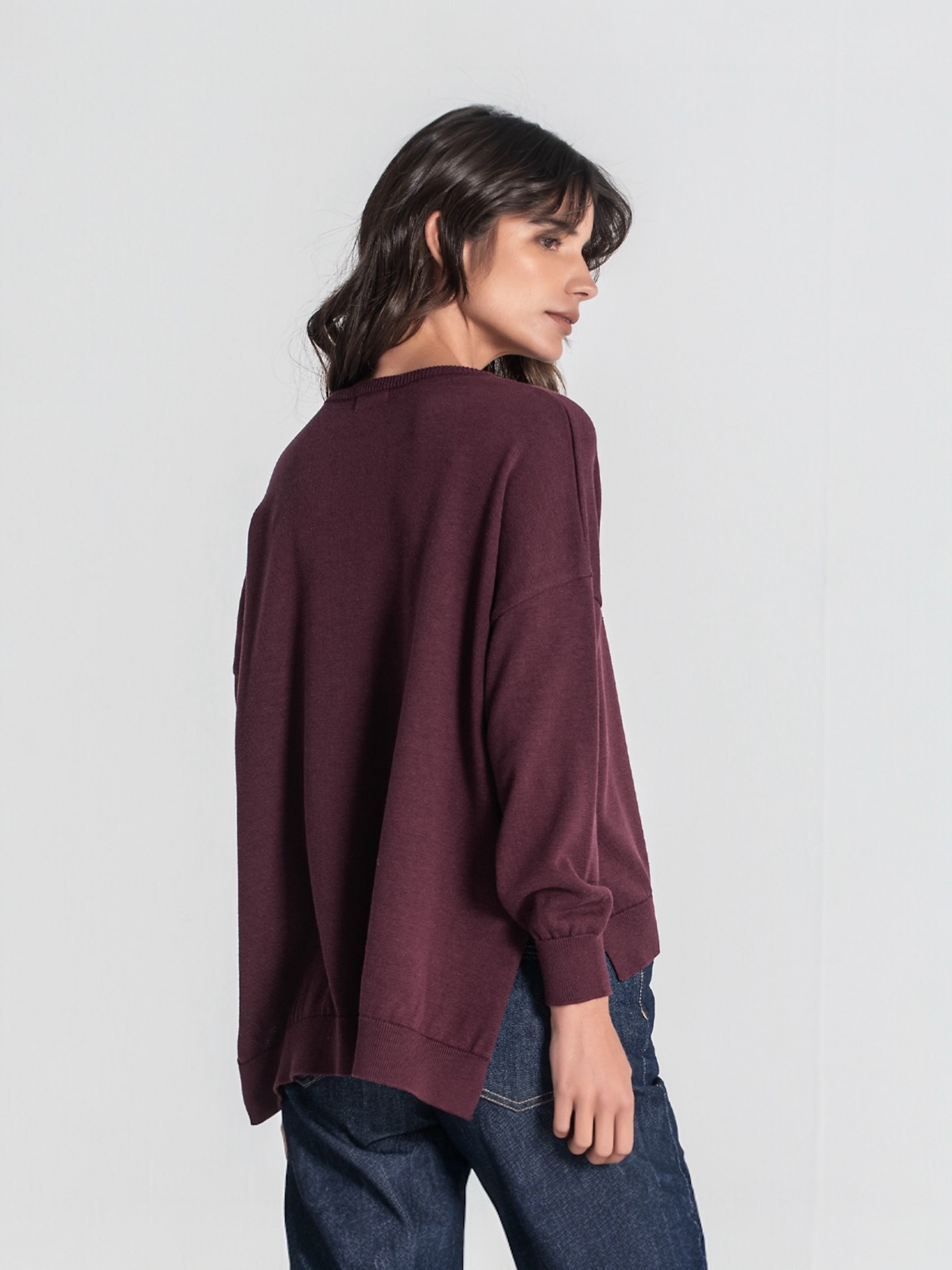SUÉTER OVERSIZE ESTRELLA GRANATE