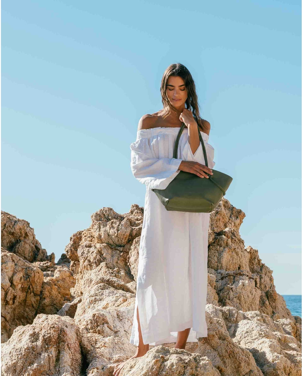 BOLSO DE HOMBRO MINOT DE PIEL VERDE