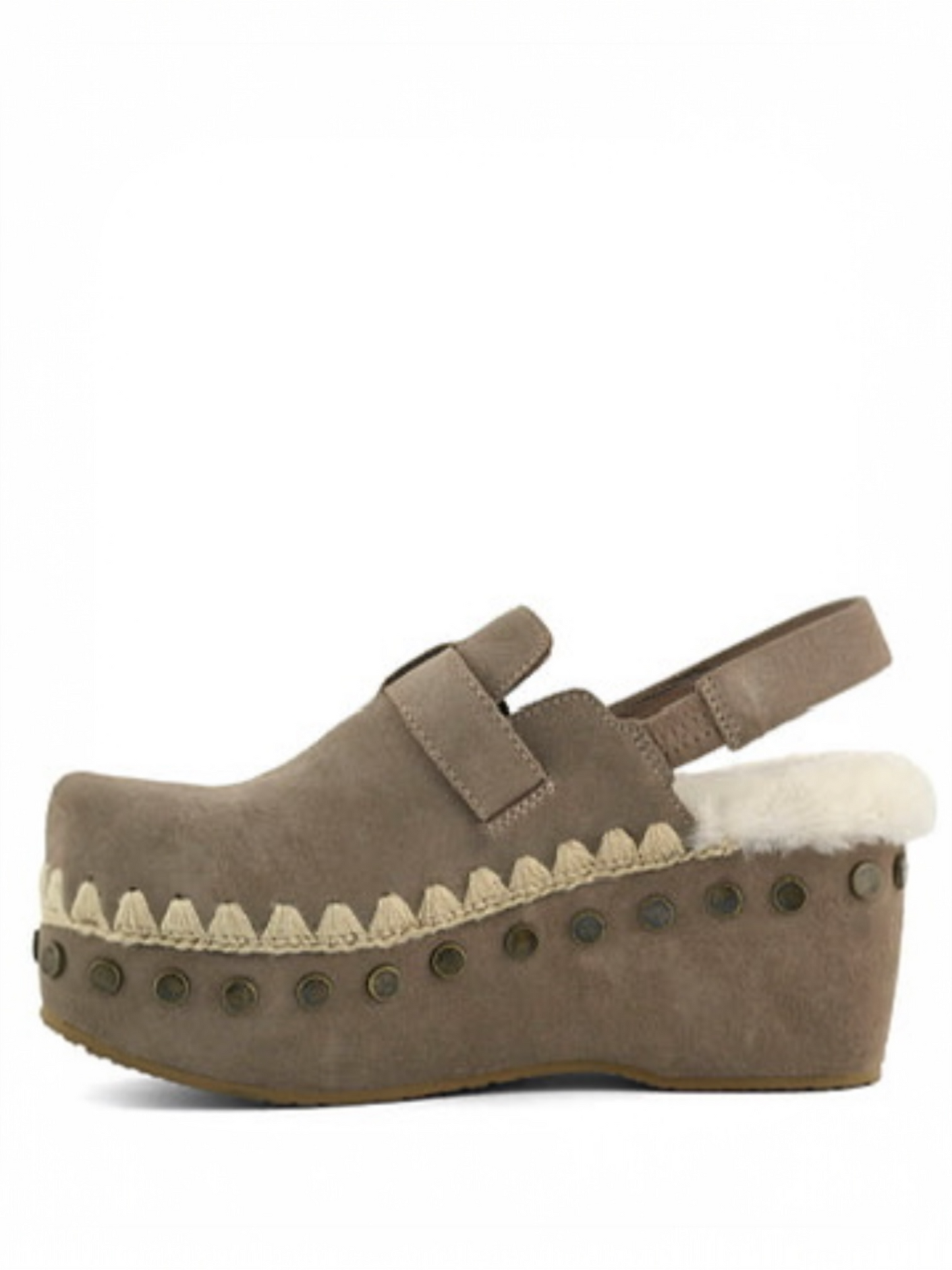 SUEDE CLOG BACK STRAP ELEPHANT GREY