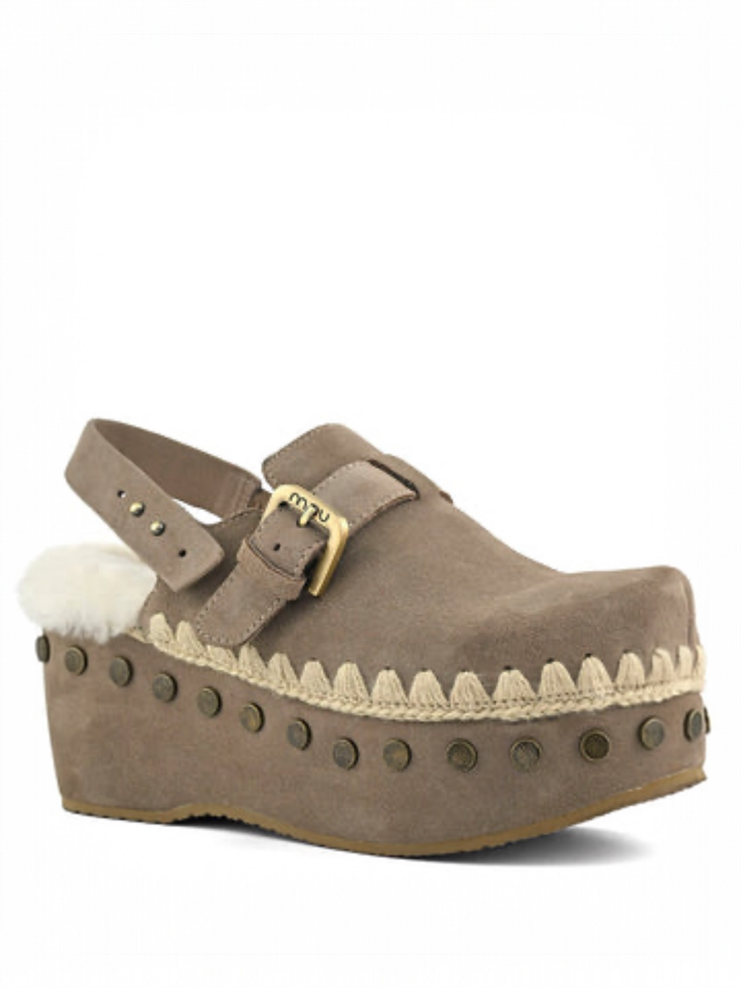 SUEDE CLOG BACK STRAP ELEPHANT GREY