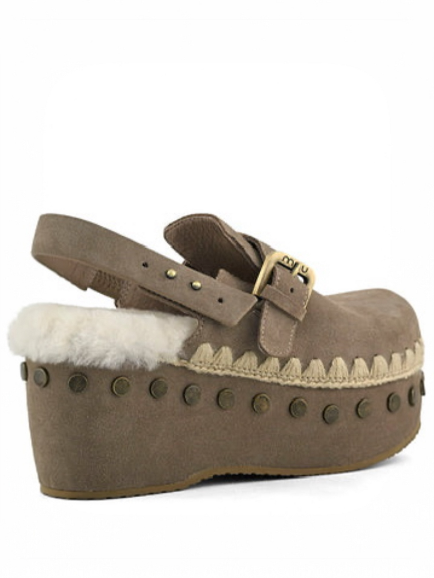 SUEDE CLOG BACK STRAP ELEPHANT GREY