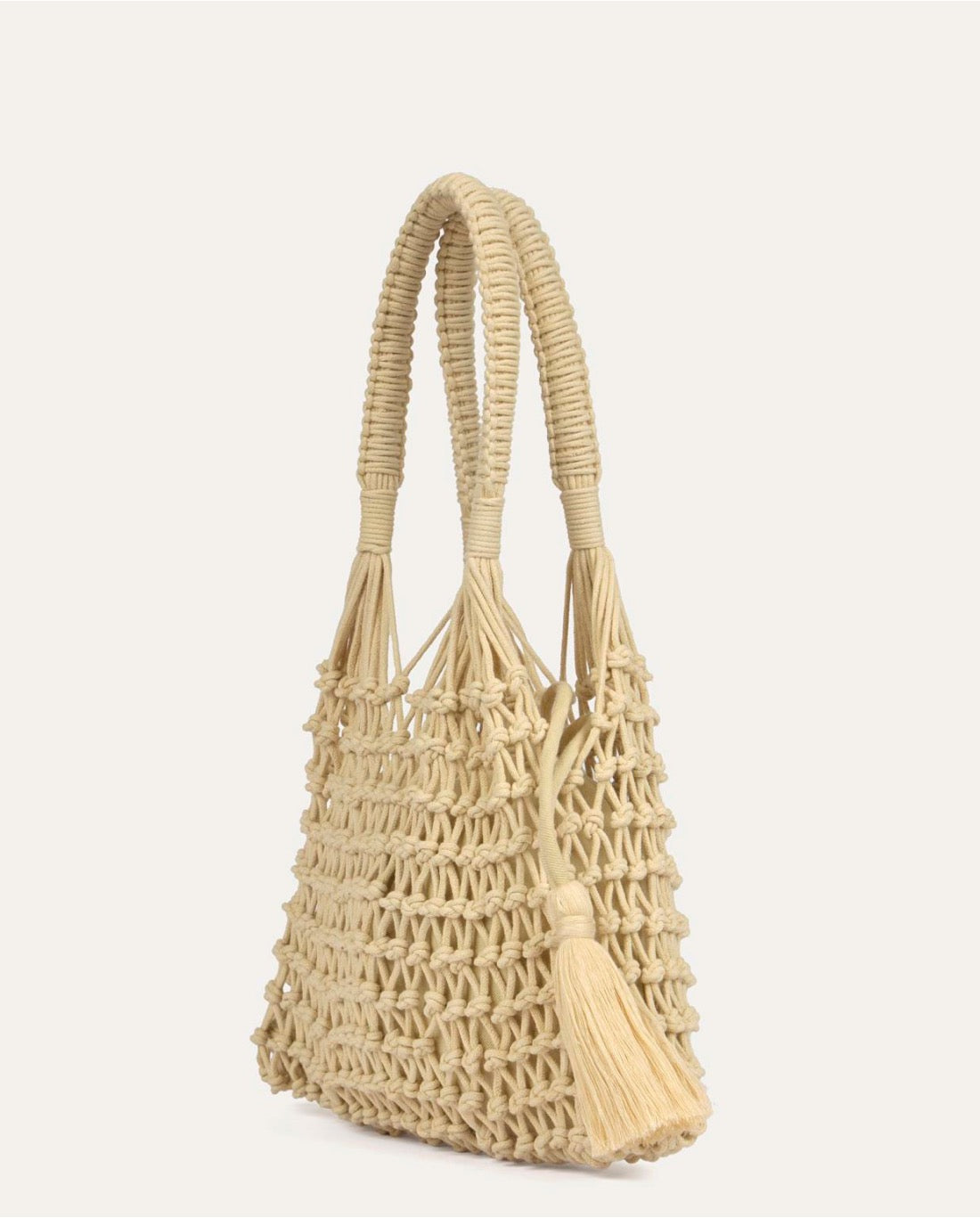 BOLSO PEQUEÑO CALADO ALGODÓN BEIGE