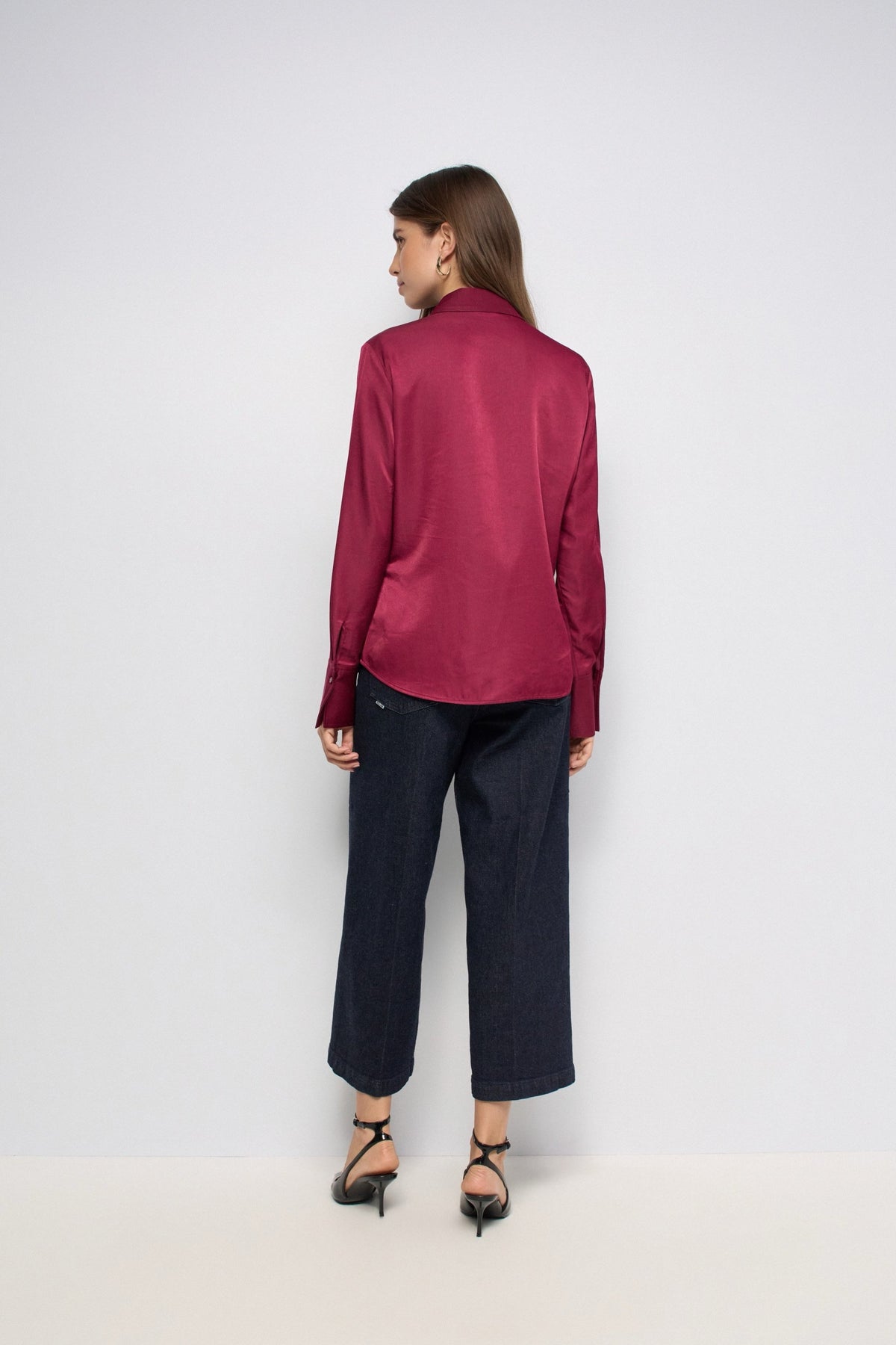 CAMISA SATINADA ROJO