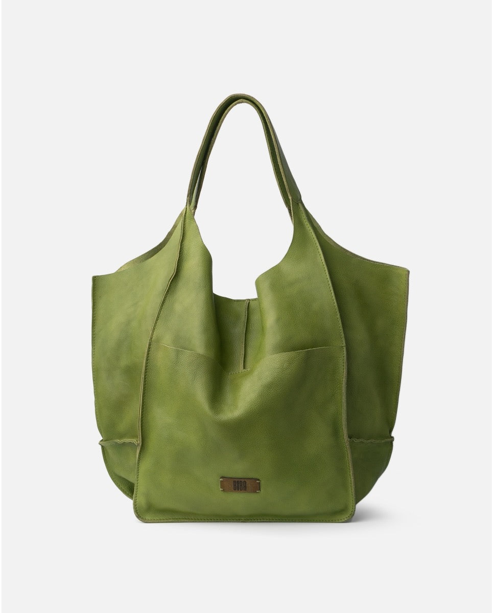 BOLSO DE HOMBRO HOMER DE PIEL VERDE ACIDO