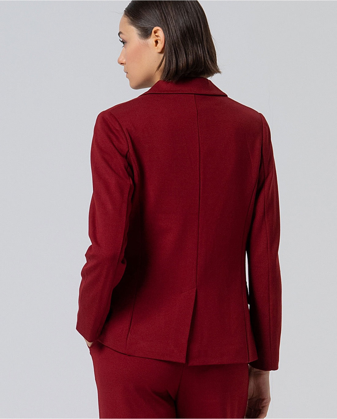 BLAZER ELÁSTICA CON BOLSILLOS ROJO INGLÉS