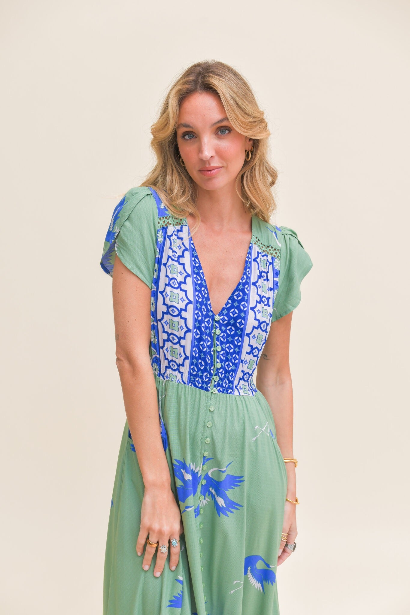 VESTIDO LARGO CARMEN BLUE BIRD