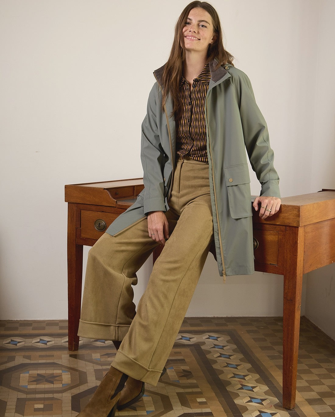 PANTALÓN WIDE LEG ATERCIOPELADO ARENA