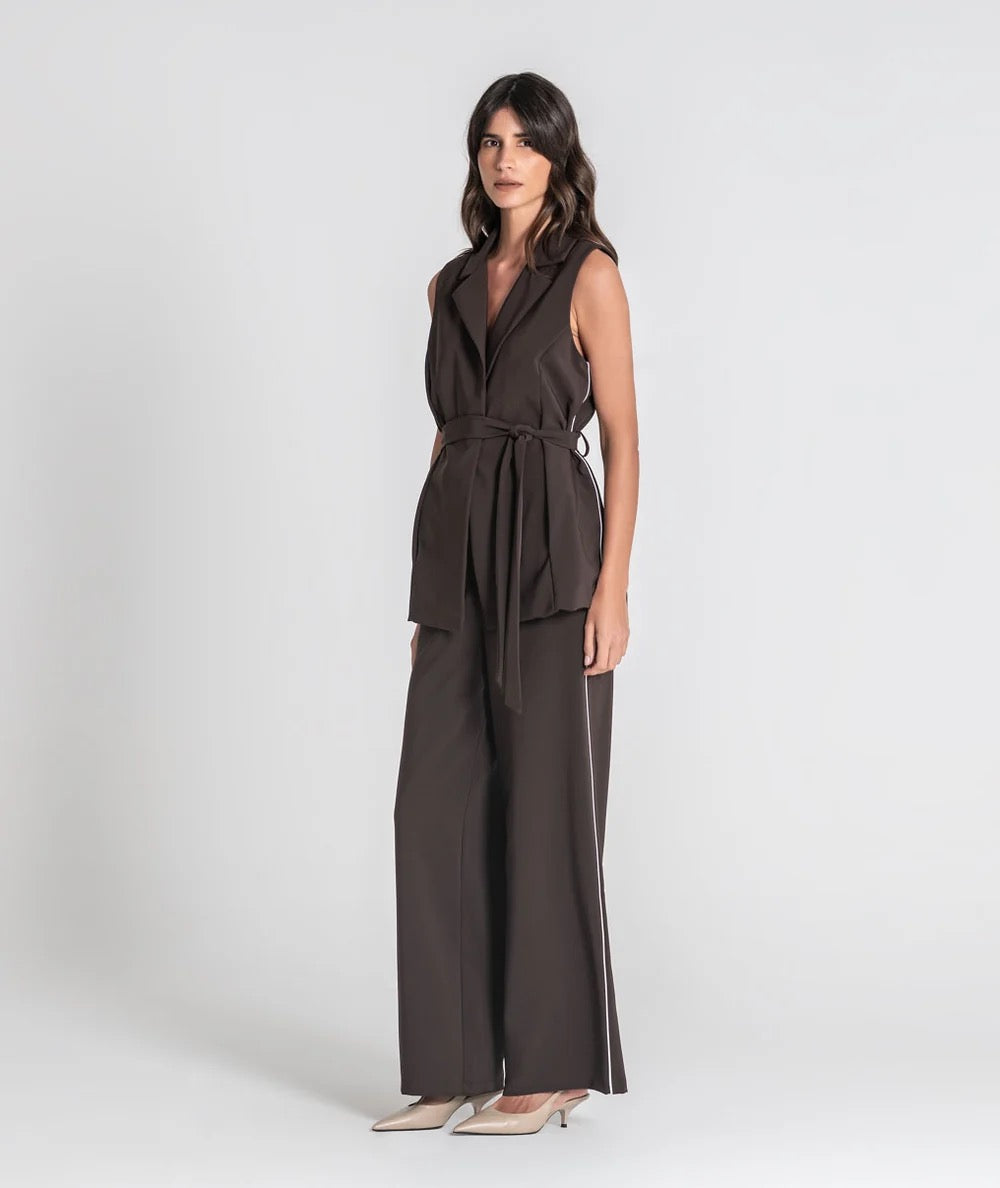 PANTALÓN FRANJA LATERAL MOKA