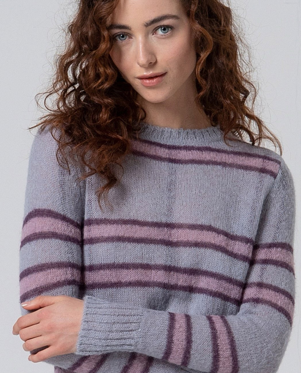 JERSEY DE JACQUARD DE CUADROS MALVA EMPOLVADO