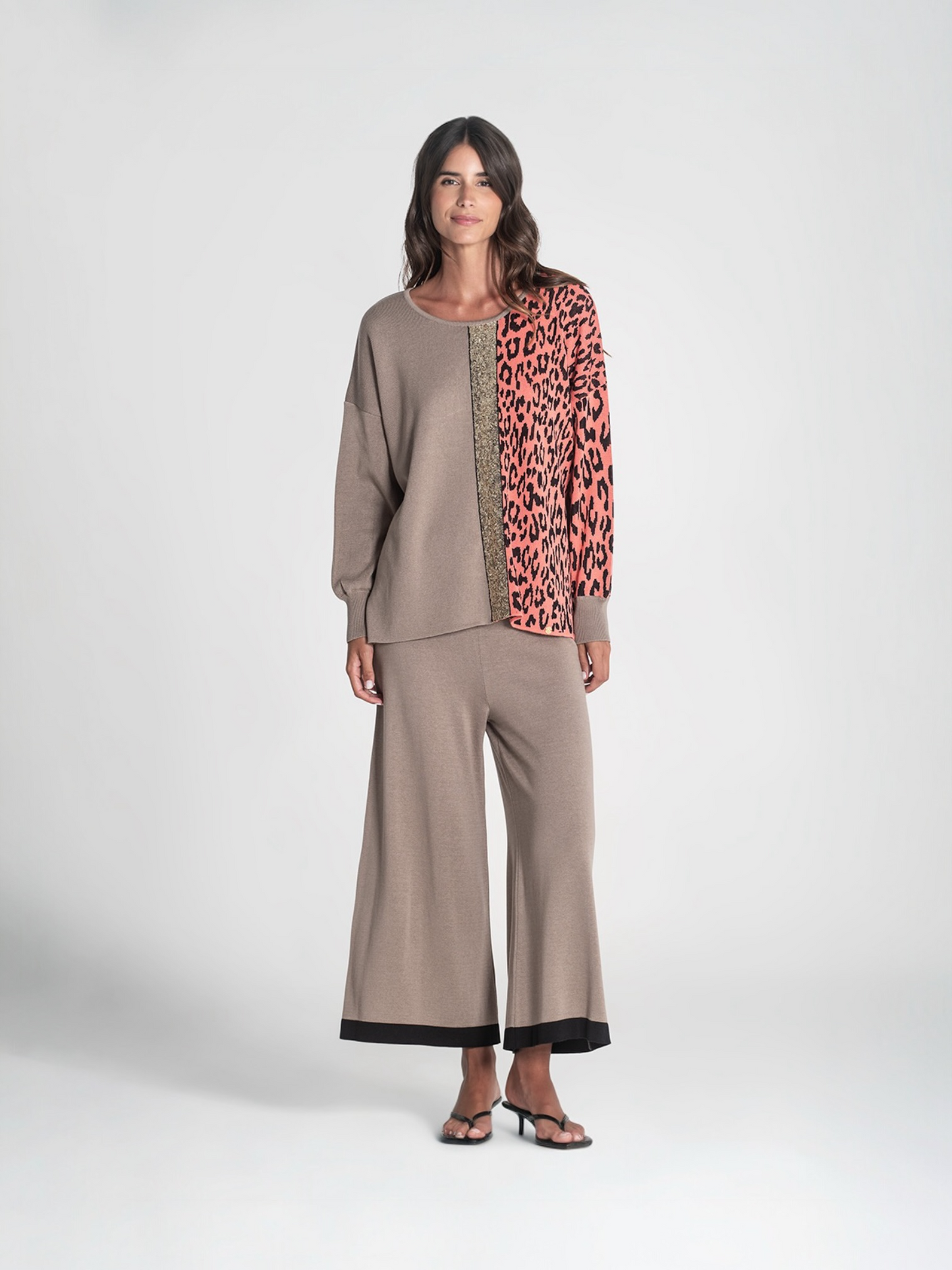 JERSEY ANIMAL PRINT LENTEJUELAS TAUPE