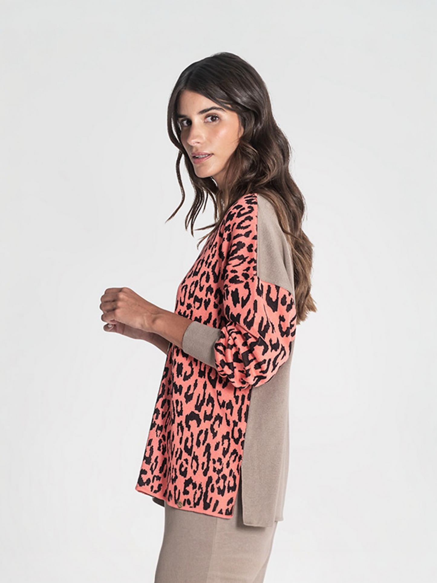 JERSEY ANIMAL PRINT LENTEJUELAS TAUPE