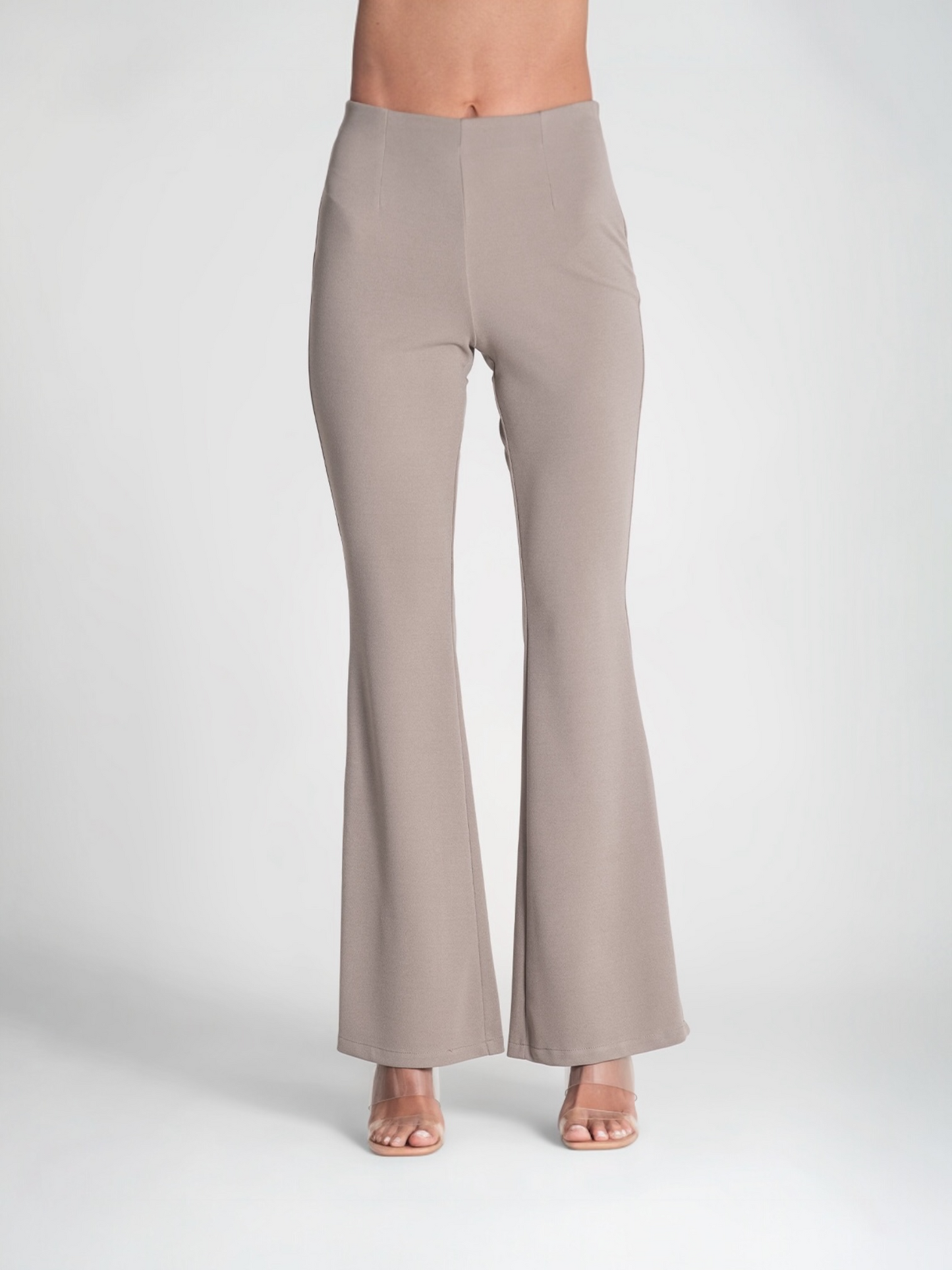 PANTALONES FLARE ABERTURAS TAUPE