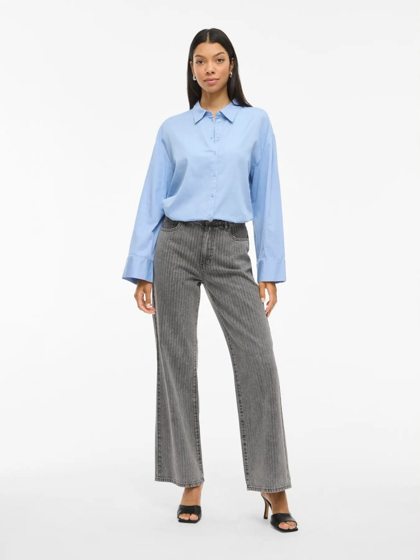 VAQUERO DENIM ANCHO VIFREYA ARIE GRIS OSCURO