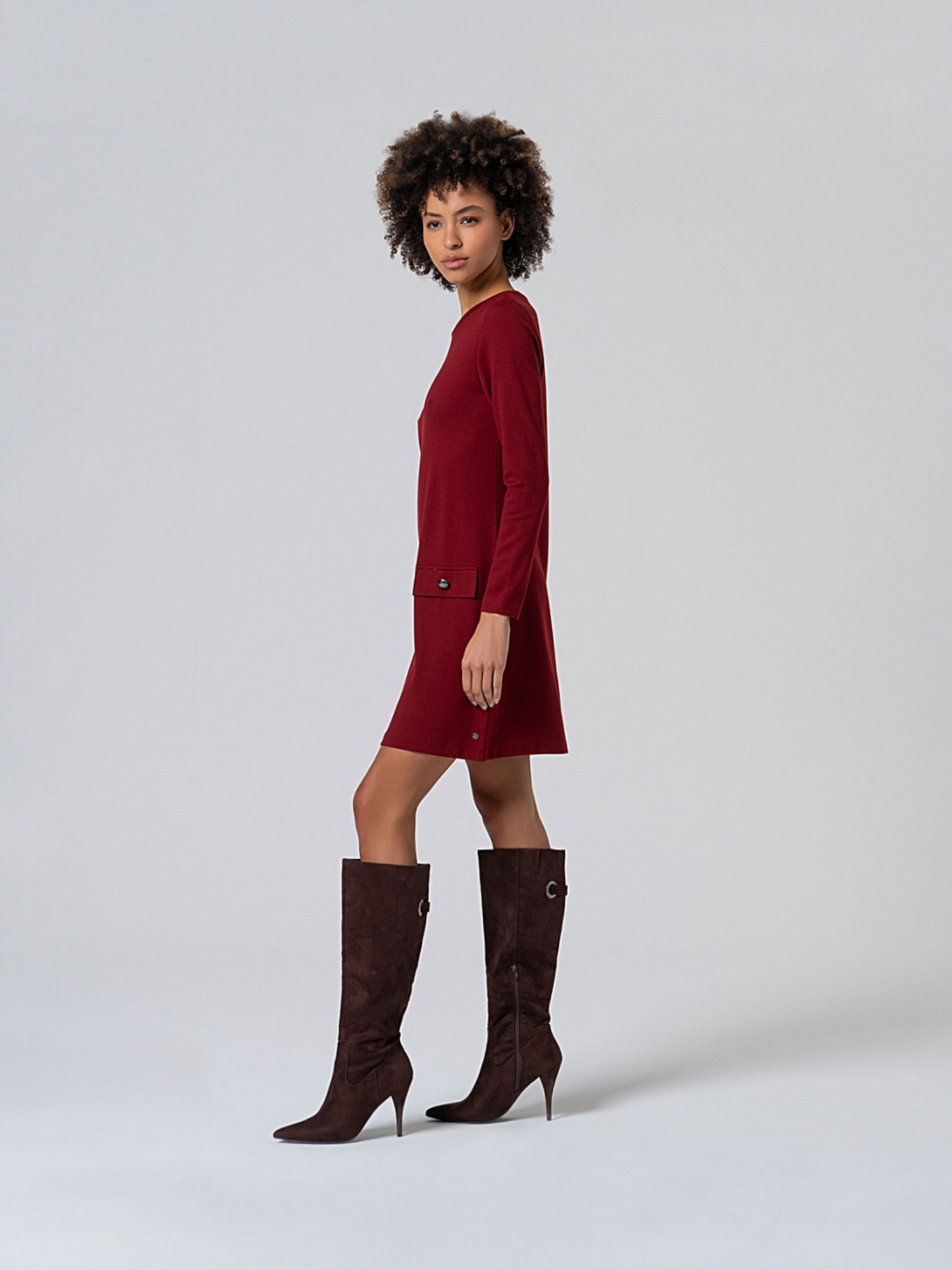 VESTIDO CORTO Y RECTO EVASÉ ROJO INGLÉS