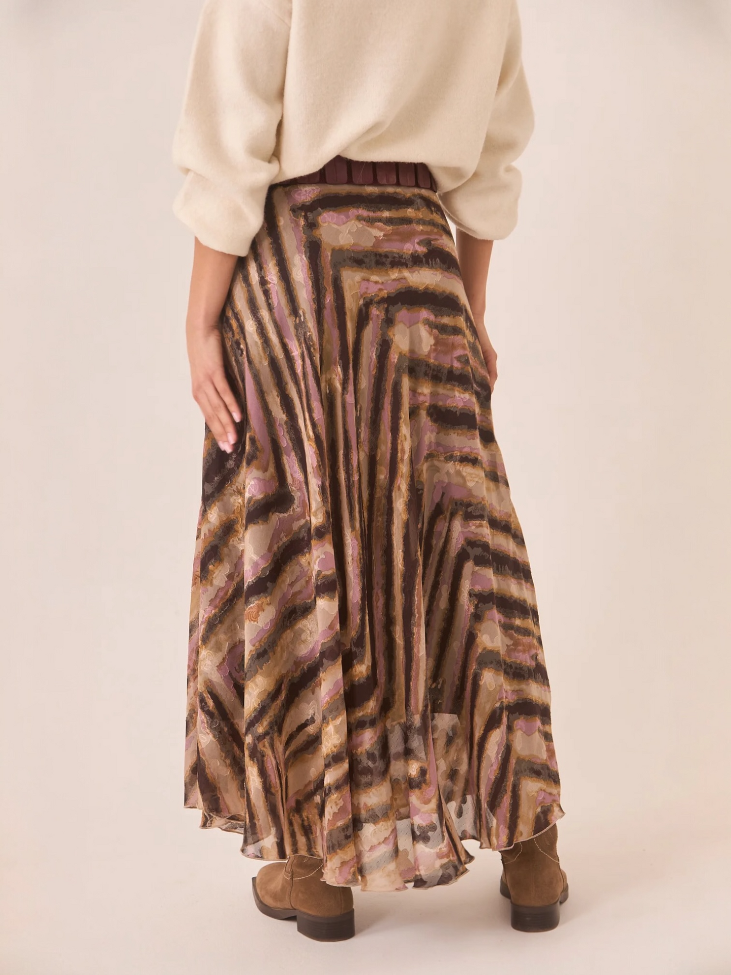 FALDA ASIMÉTRICA ANIMAL PRINT CAMEL