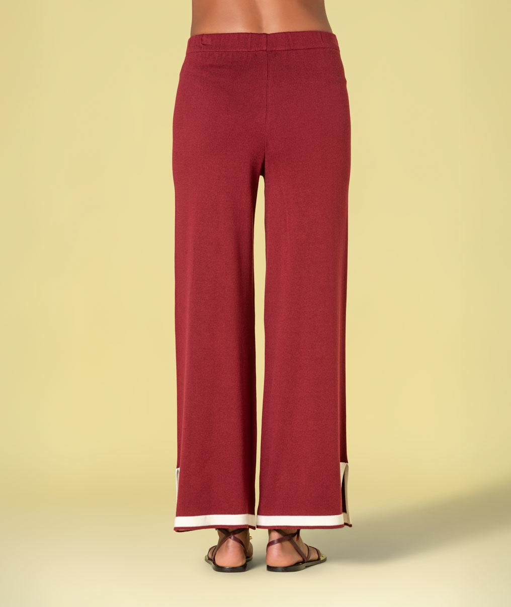 PANTALÓN DE PUNTO ABERTURAS GRANATE