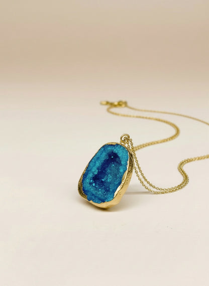 COLGANTE PIEDRA AGATA AZUL MARINO