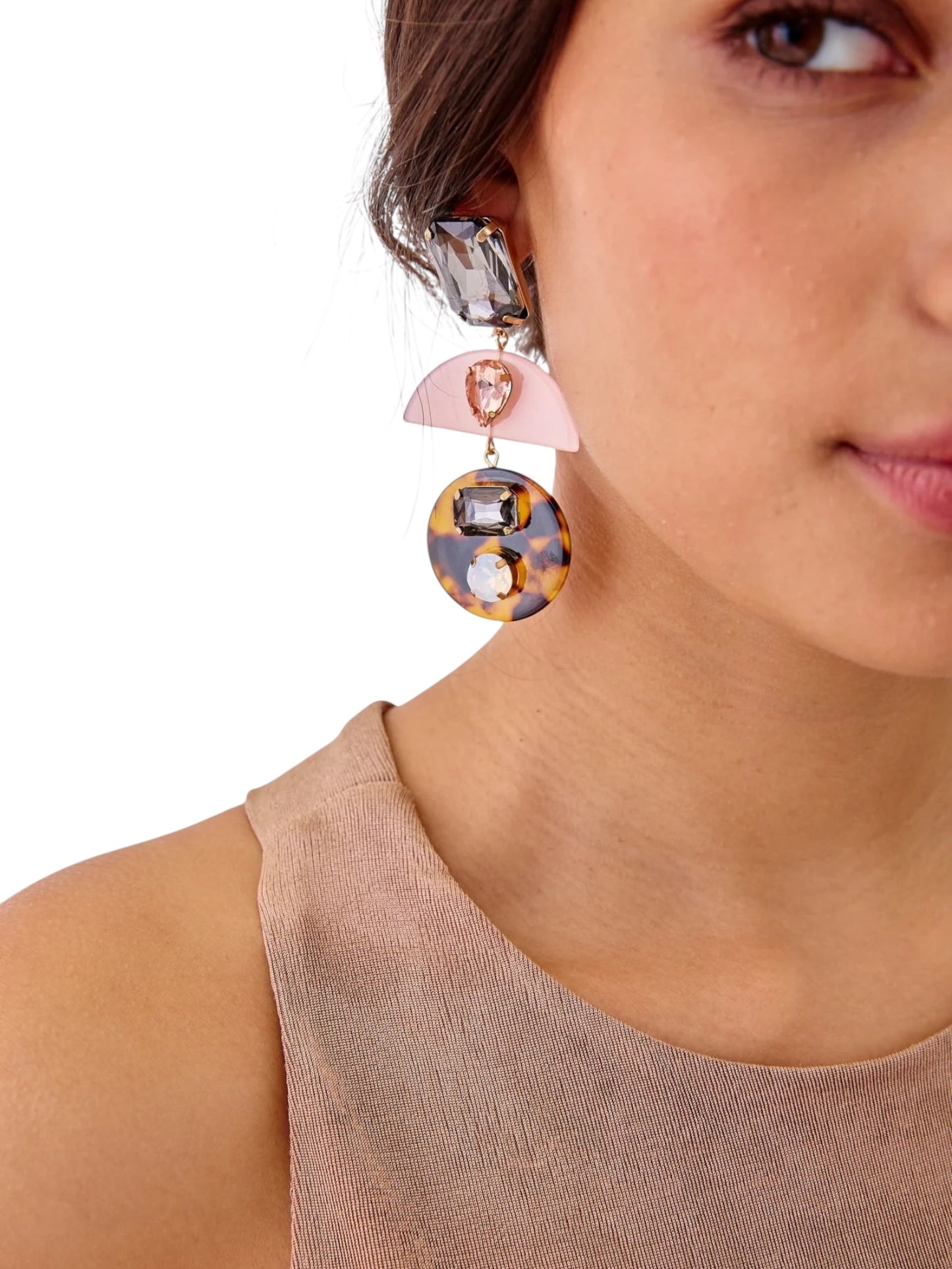 PENDIENTES LARGOS GEOMÉTRICOS CAREY GIENA ROSA