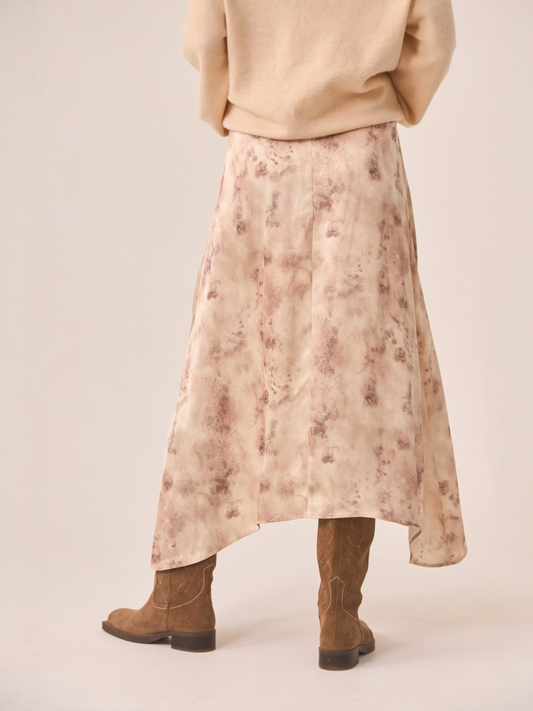 FALDA ESTAMPADA ASIMÉTRICA YVORY
