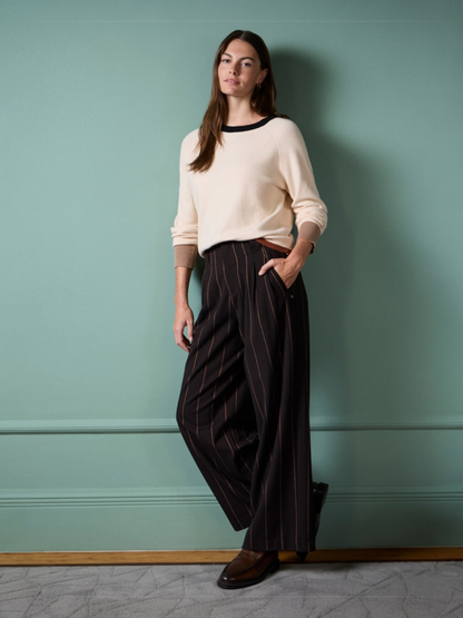 JERSEY TRICOT CON DETALLES A CONTRASTE CRUDO