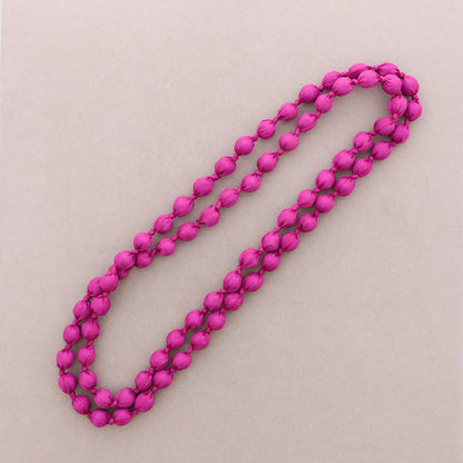 Collar Largo Bolas Forradas Tela 160Cm (A): Rosa