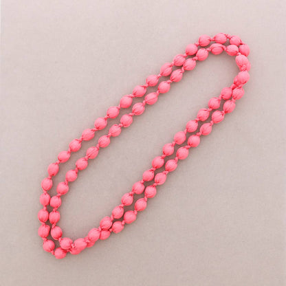 Collar Largo Bolas Forradas Tela 160Cm (A): Rosa