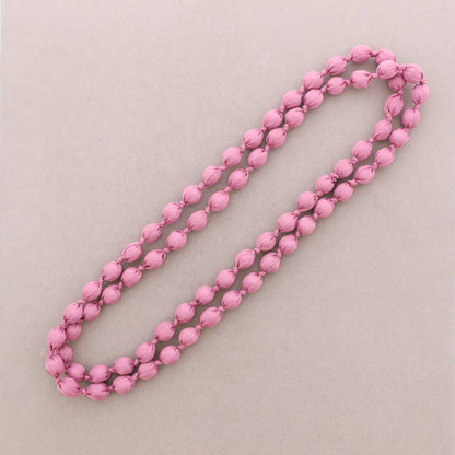 Collar Largo Bolas Forradas Tela 160Cm (A): Rosa