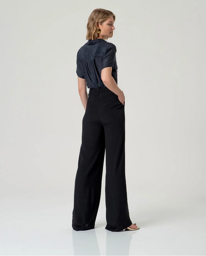 PANTALÓN ECOVERO TIRO MEDIO RECTO NEGRO