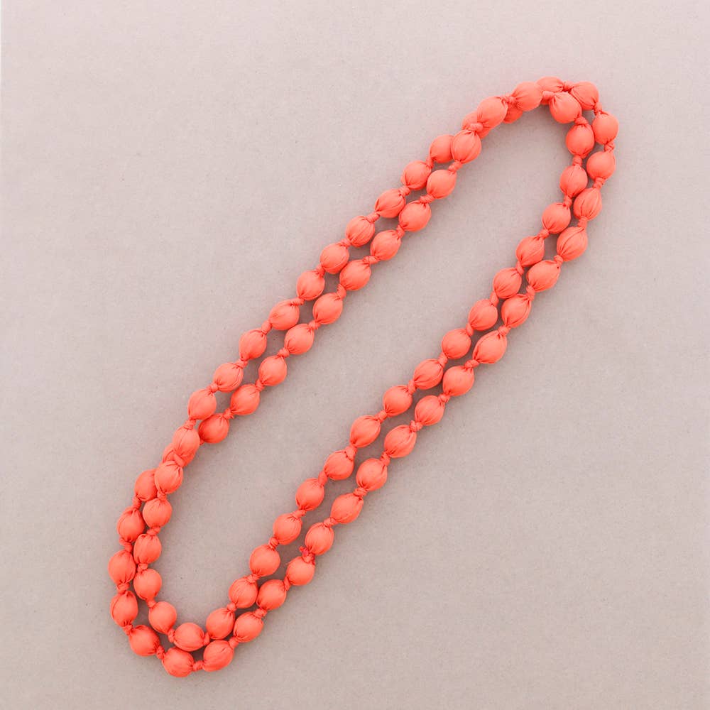 Collar Largo Bolas Forradas Tela 160Cm (A): Rosa