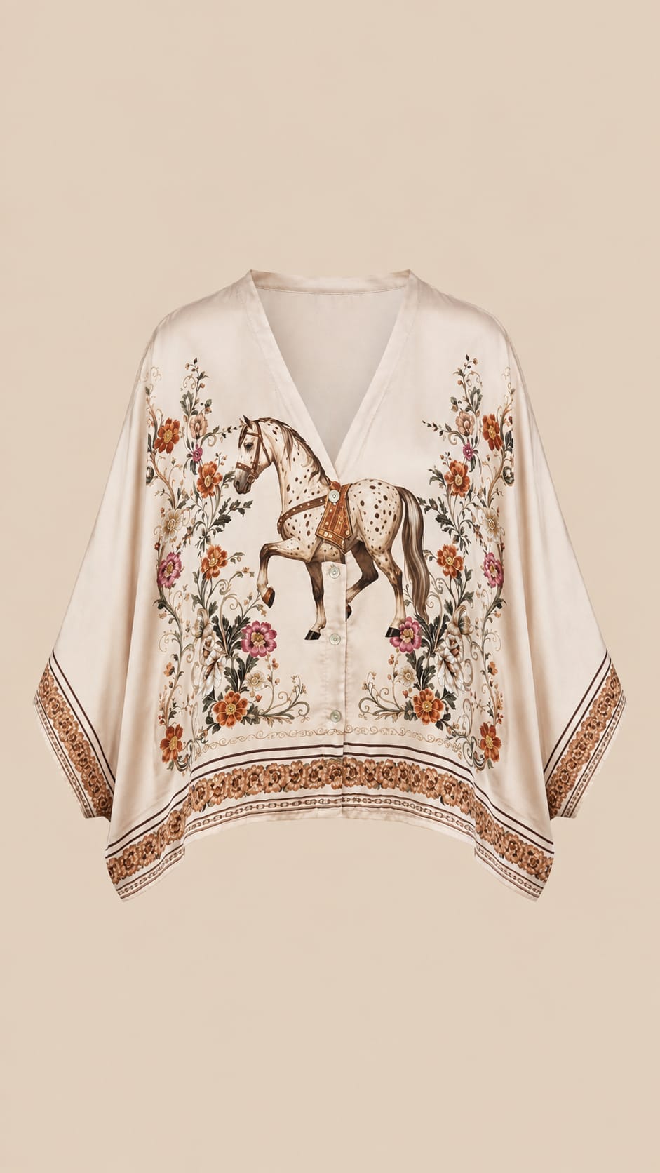 BLUSA ESTAMPADO CABALLO CRUDO
