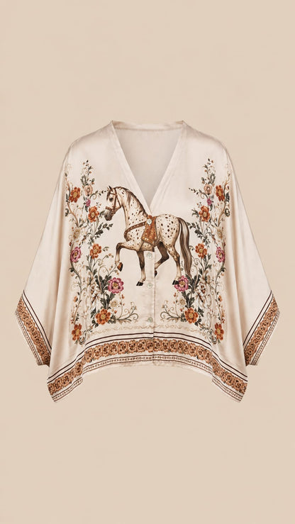 BLUSA ESTAMPADO CABALLO CRUDO