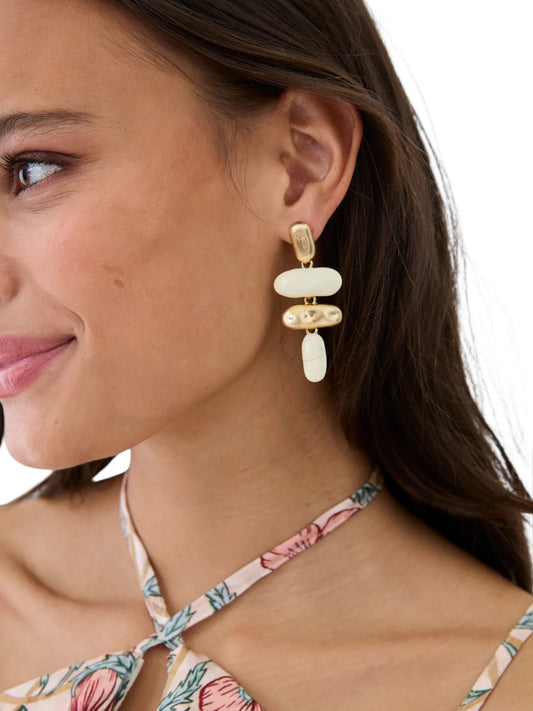 PENDIENTES DE GOTAS LARGAS LORIAN BLANCO