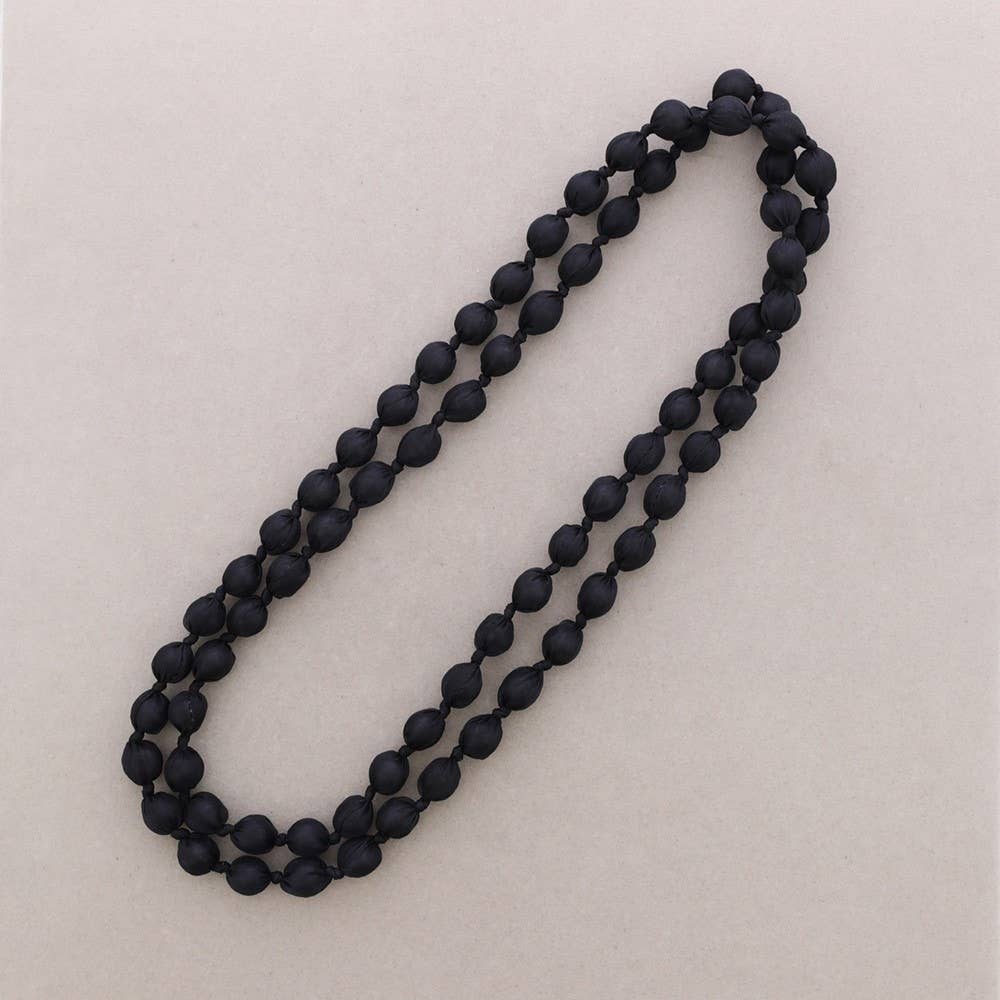 Collar Largo Bolas Forradas Tela 160Cm (A): Beige