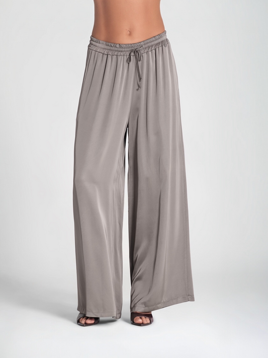 PANTALÓN ANCHO SATINADO TAUPE