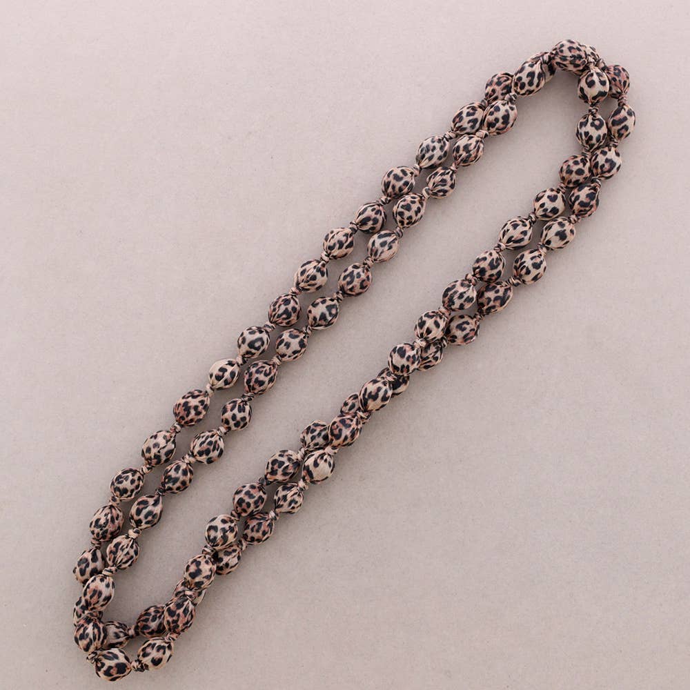 Collar Largo Bolas Forradas Tela 160Cm (A): Rosa