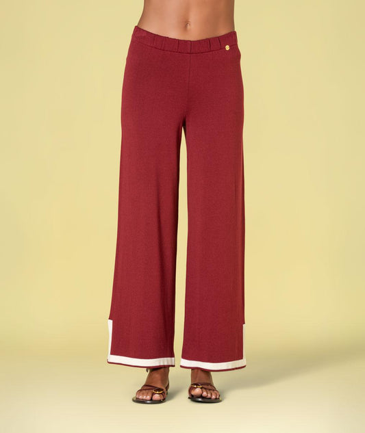 PANTALÓN DE PUNTO ABERTURAS GRANATE