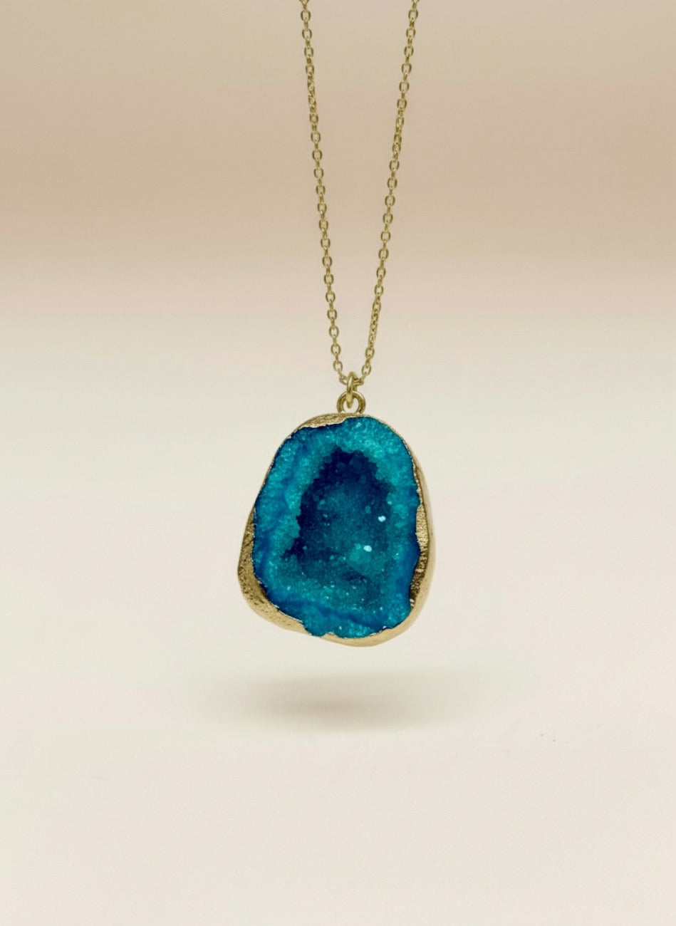 COLGANTE PIEDRA AGATA AZUL MARINO