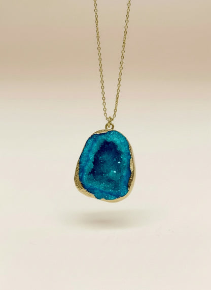 COLGANTE PIEDRA AGATA AZUL MARINO
