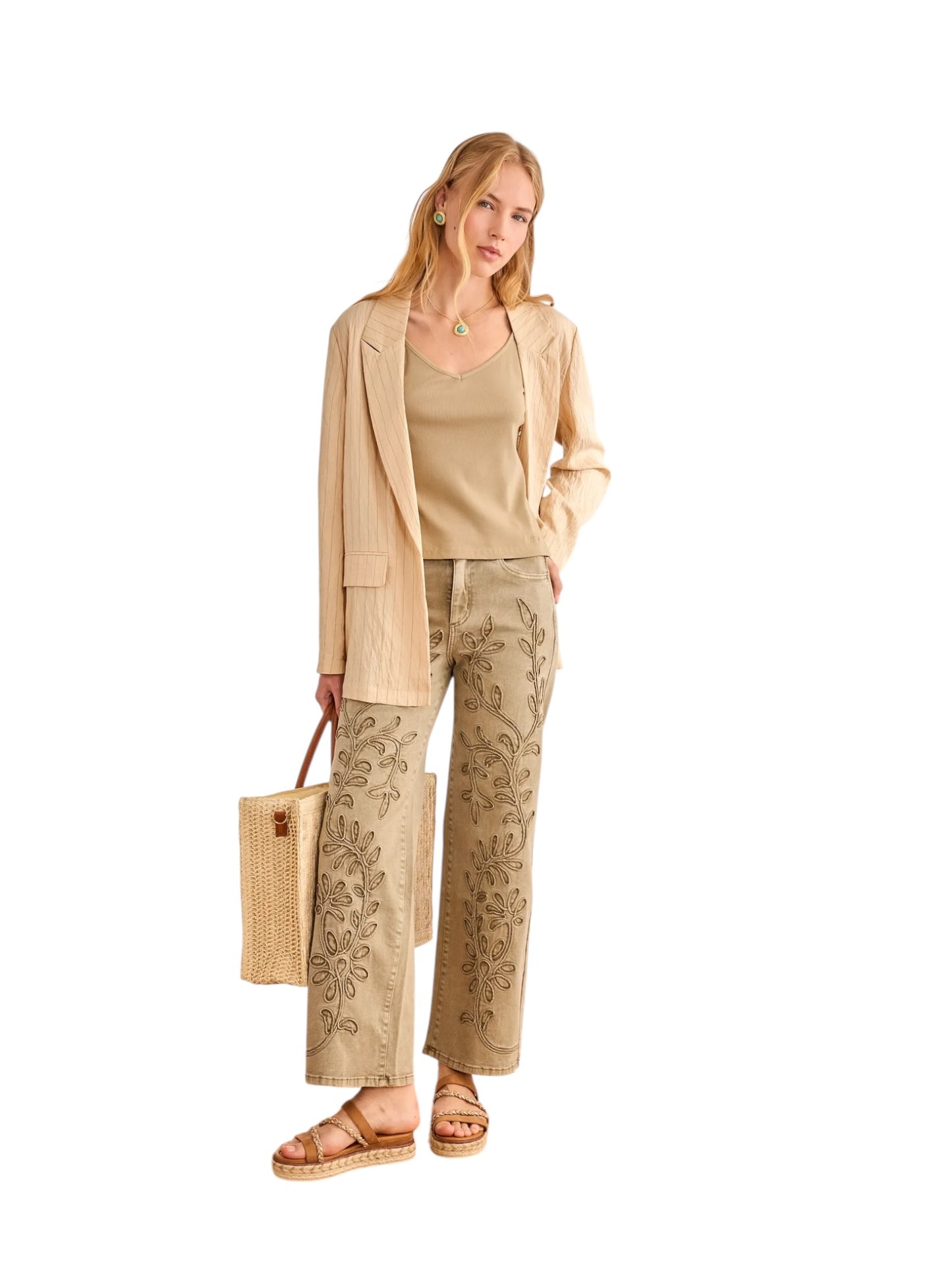 BLAZER RAYA DIPLOMÁTICA ESPALDA CALADOS - CAMEL