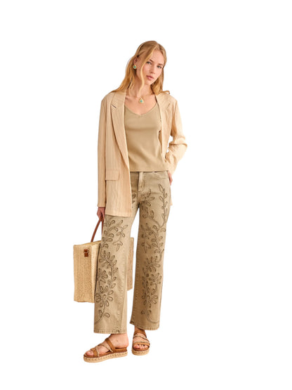 BLAZER RAYA DIPLOMÁTICA ESPALDA CALADOS - CAMEL