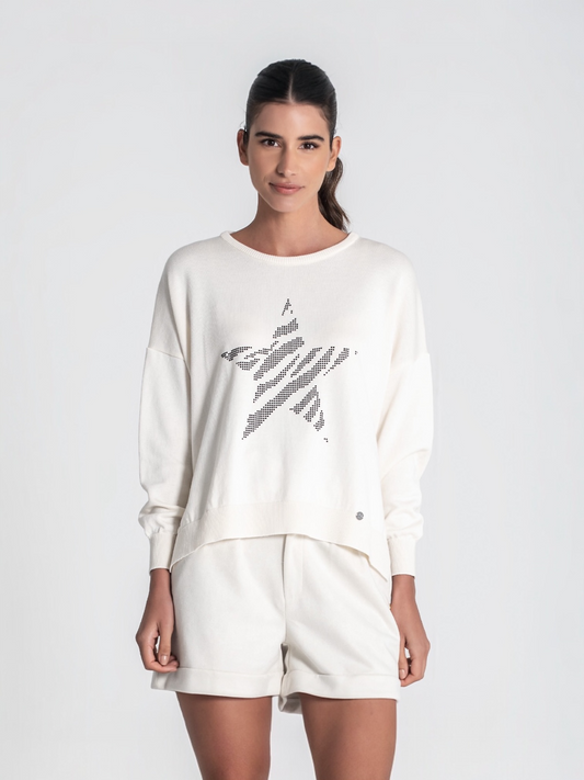 SUÉTER OVERSIZE ESTRELLA CRUDO