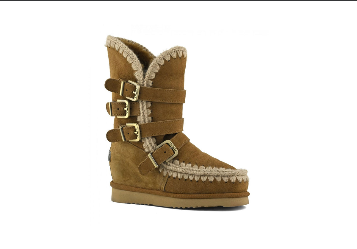 INNER WEDGE TALL BUCKLE STRAPS COGNAC