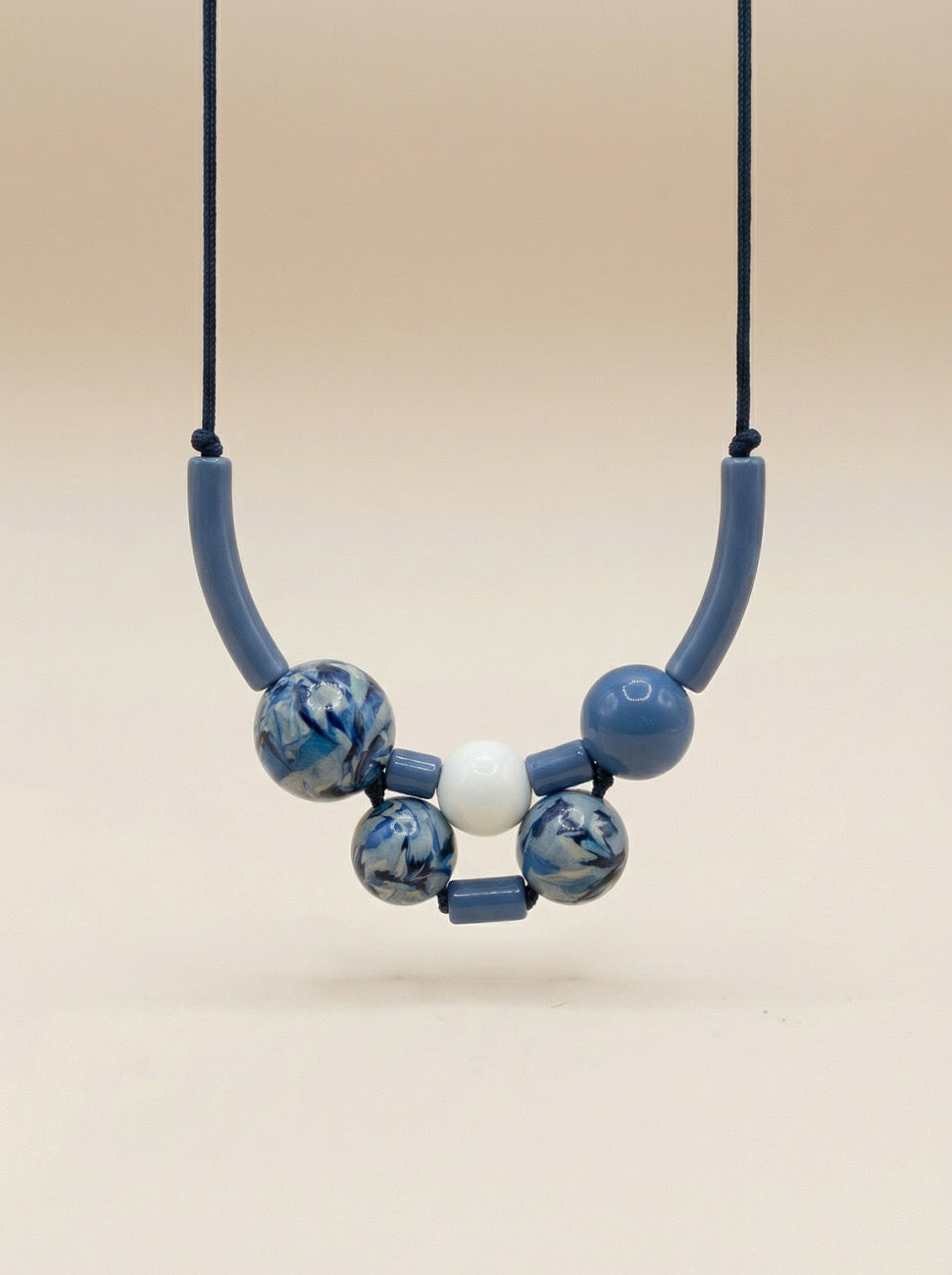 COLLAR BOLAS GRANDES PRINT AZUL CELESTE