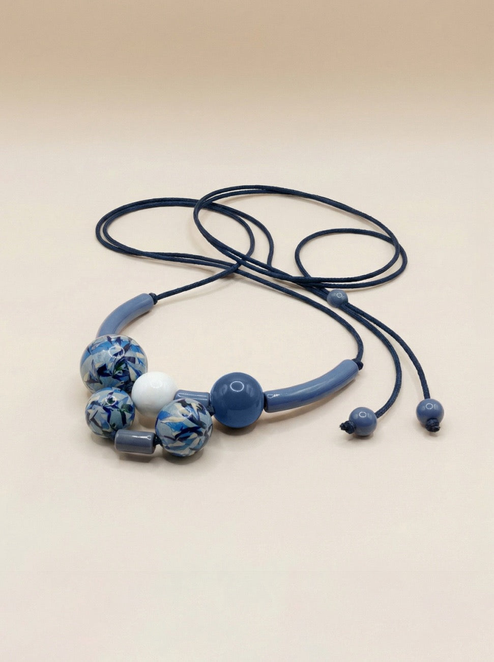 COLLAR BOLAS GRANDES PRINT AZUL CELESTE