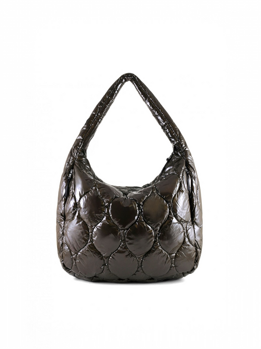 BOLSO TOTE ACOLCHADO NEGRO OLIVA